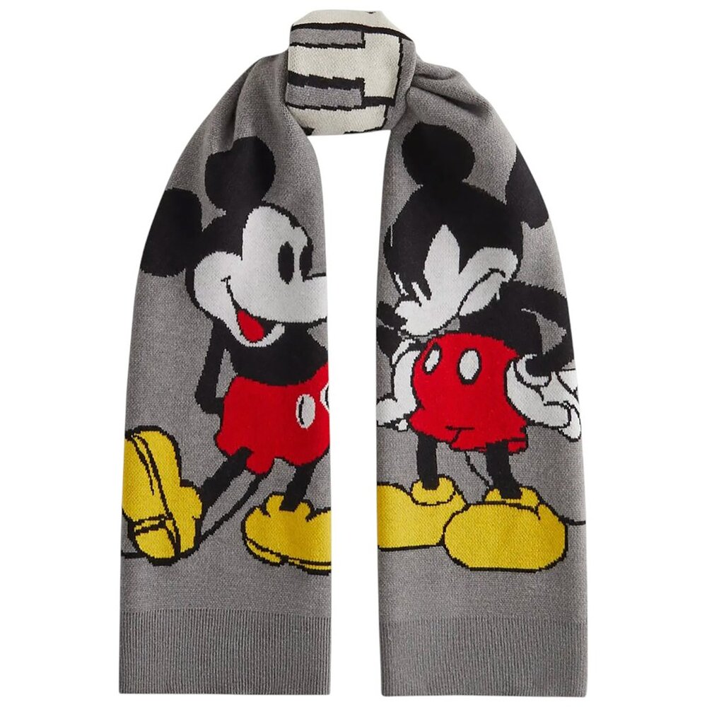 Kith x Disney Mickey & Friends Knitted Mickey Scarf Light Heather Grey